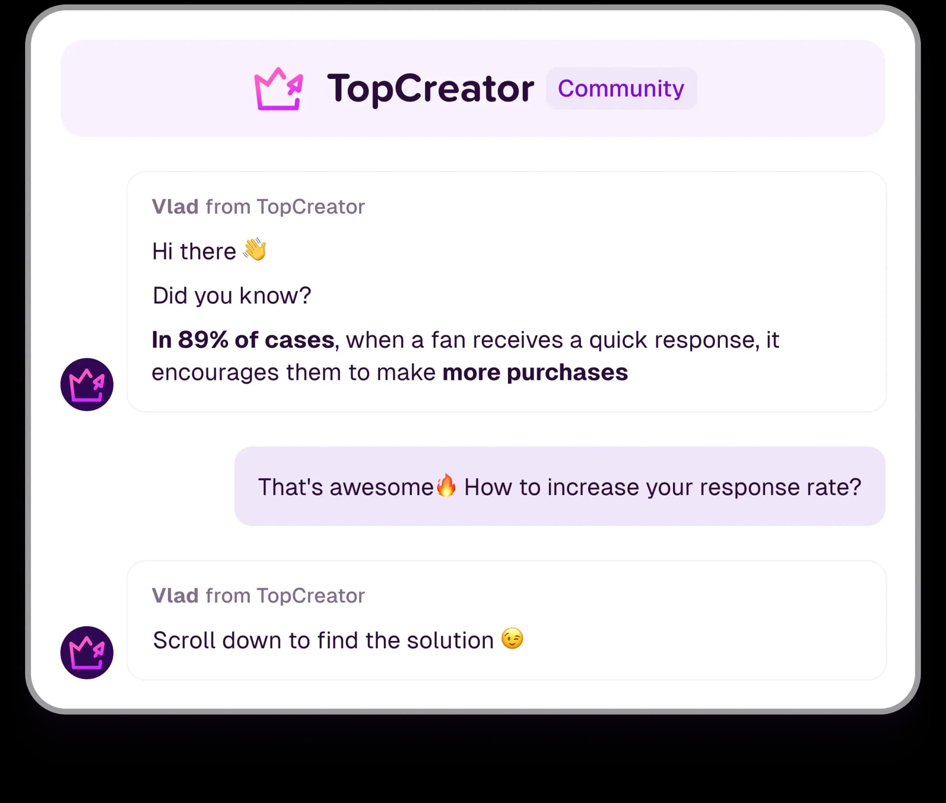 Chat with topcreator