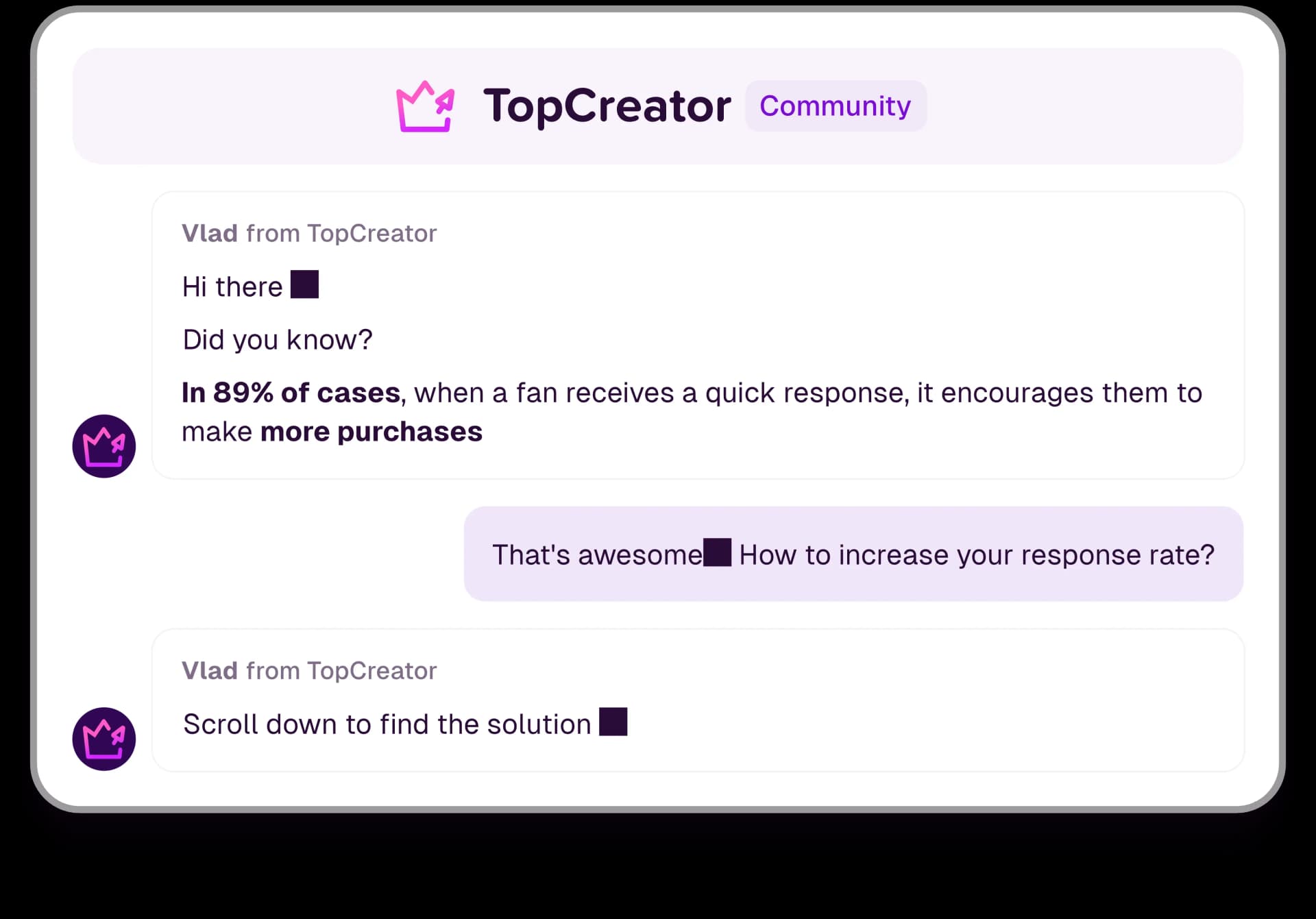 Chat with topcreator